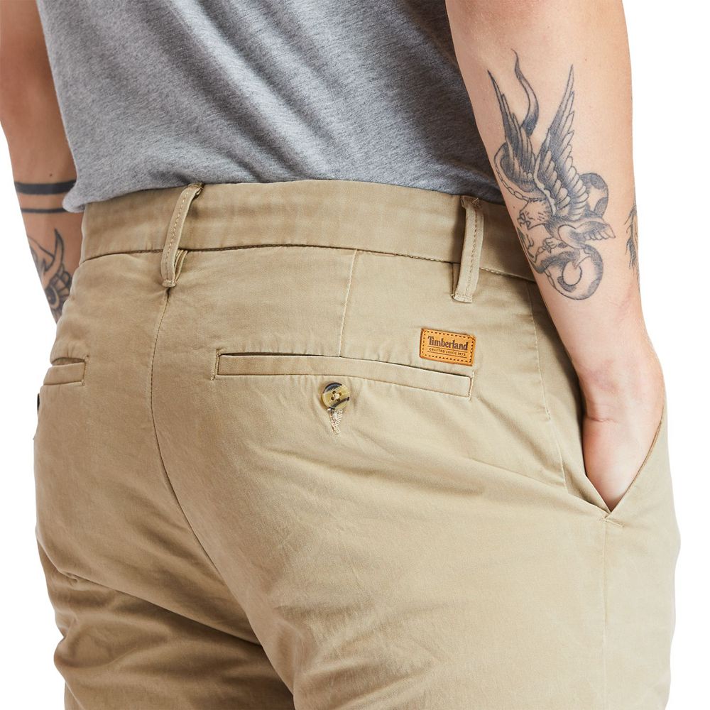 Pantaloni Timberland Barbati Kaki - Squam Lake Stretch Chino - Romania - DBIATM963